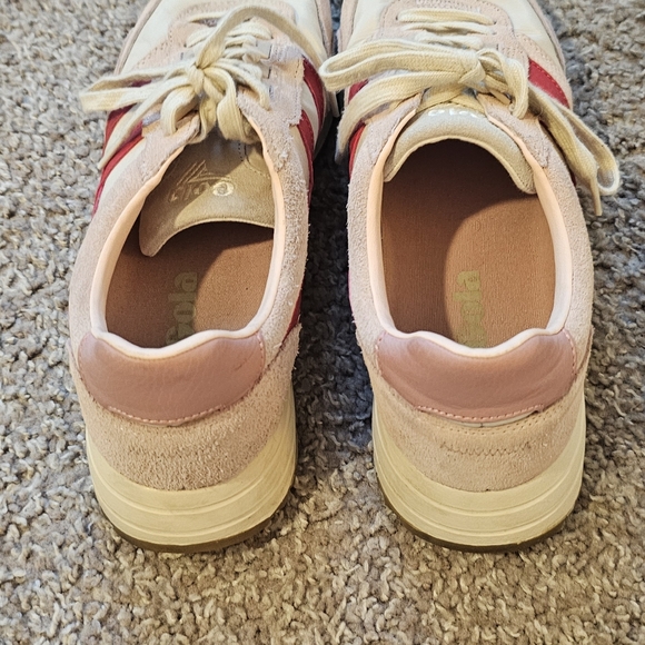 Gola Classics Women's Chicago Sneakers Wheat/Pearl Pink/Deep Red Size 10 - Picture 14 of 14